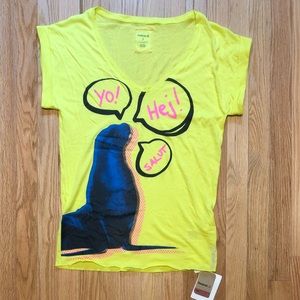 Neon Reebok Loose Fitting Yoga T-shirt Size Small